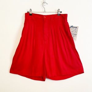 Vintage Tower Hill Rayon Pleated High Waist Shorts